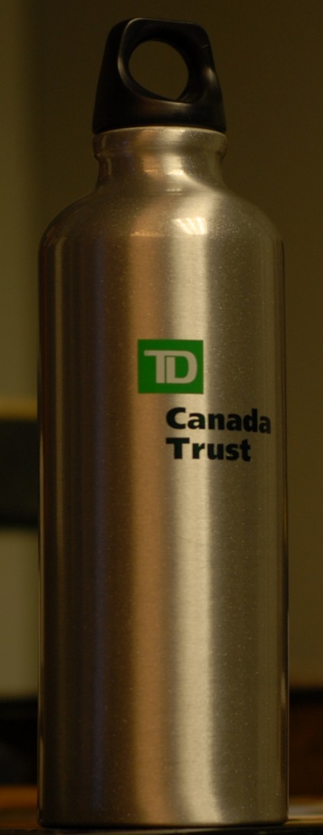 aluminum sport bottle, pad printed example